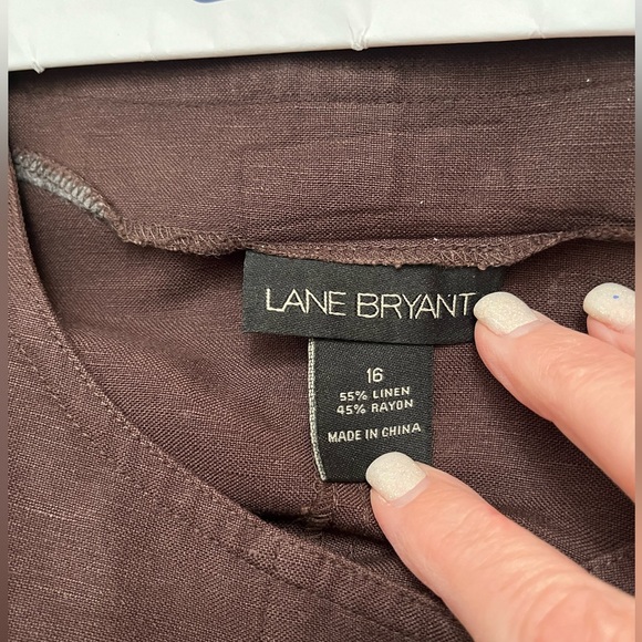 Lane Bryant brown linen blend top - Picture 3 of 3